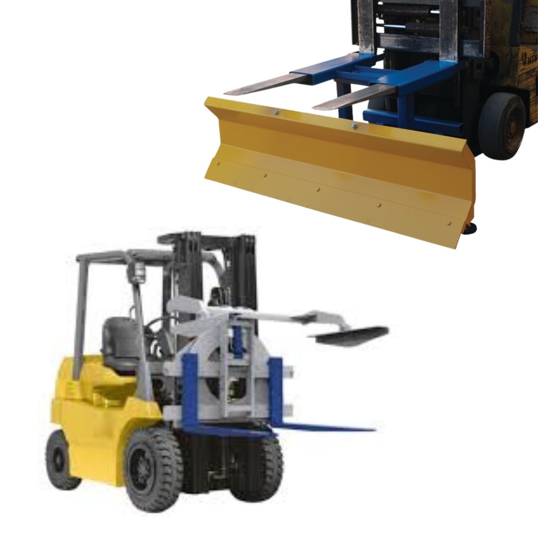 forklift snow plow attachment and forklift rotator attachment