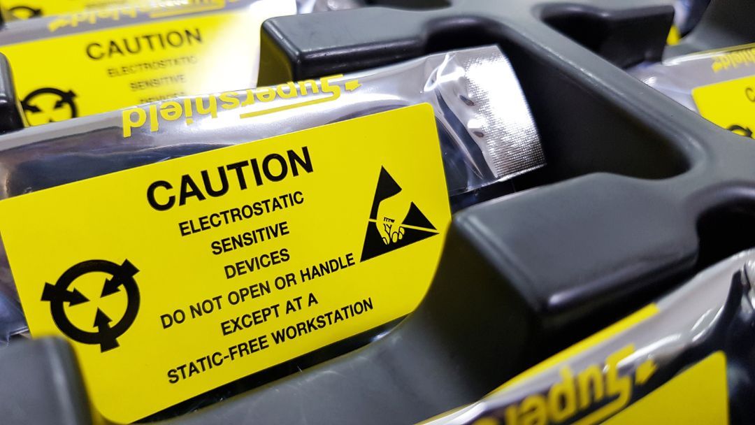 caution label for electrostatic sensitive devices