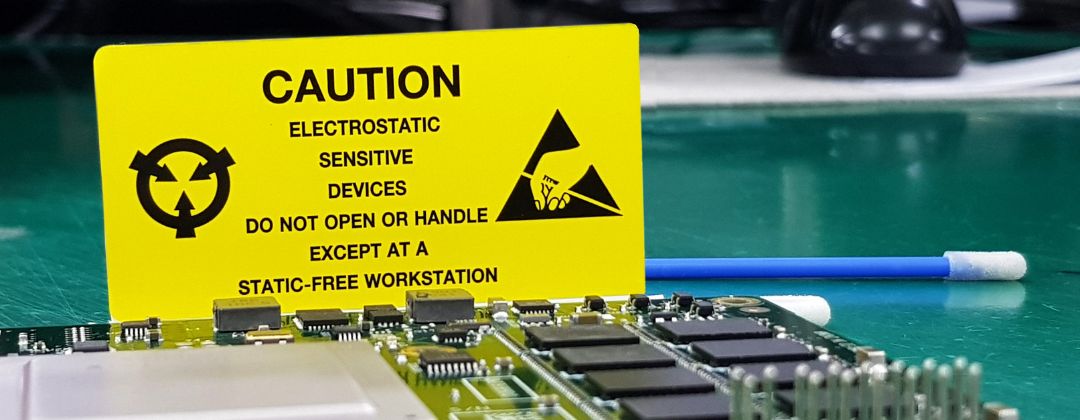 caution lable on ESD sensitive materials