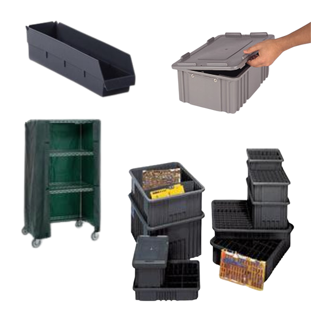 different types of ESD safe storage bins