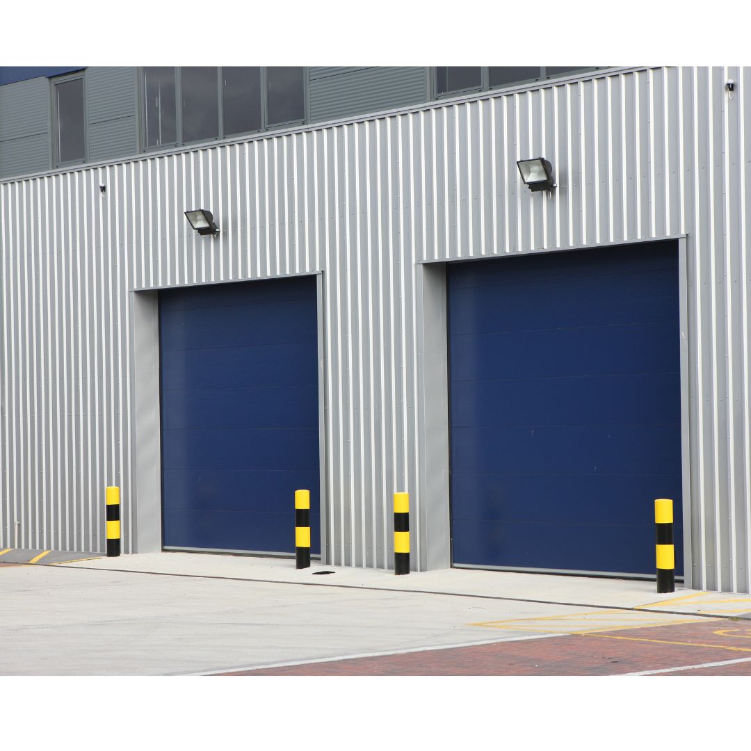 steel bollards outside warehouse doors